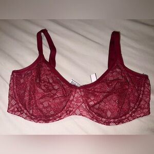 Victoria's Secret Red Lace Full Coverage Bra